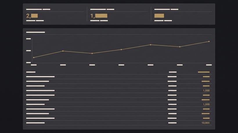 Rights holder payouts screen, concept