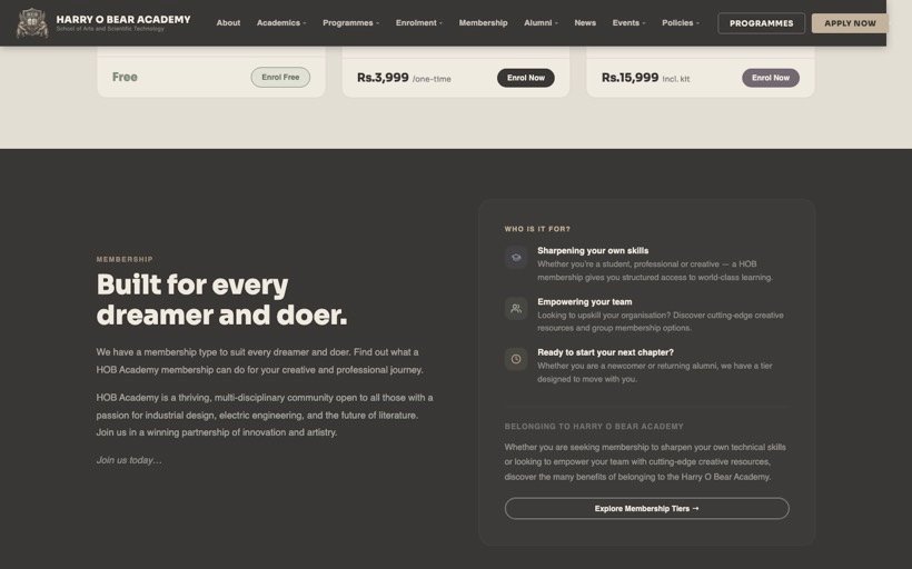 Membership screen