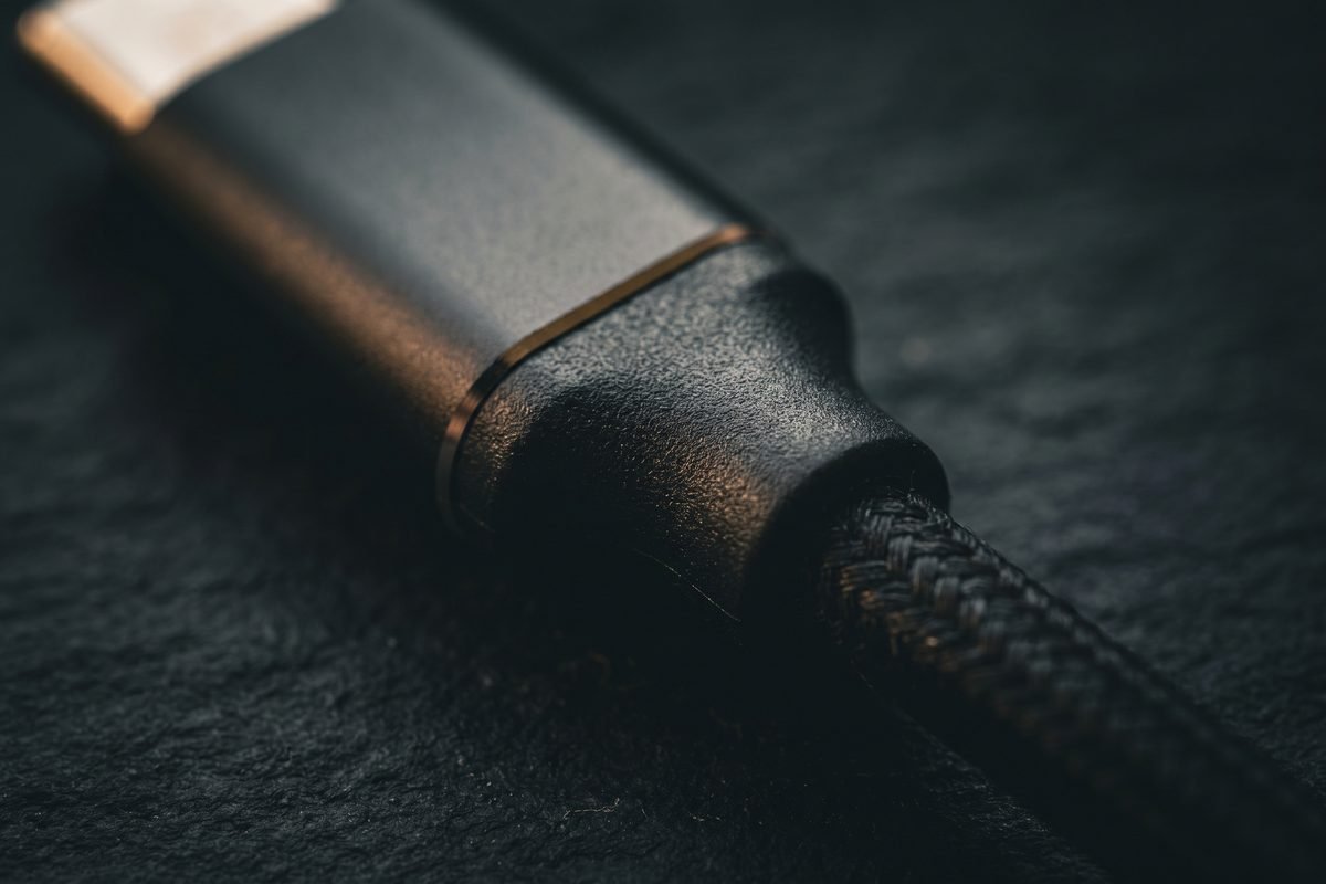 Cable strain relief, macro detail render