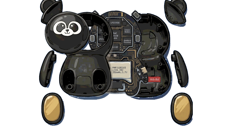 HB·001 exploded view showing internal assembly