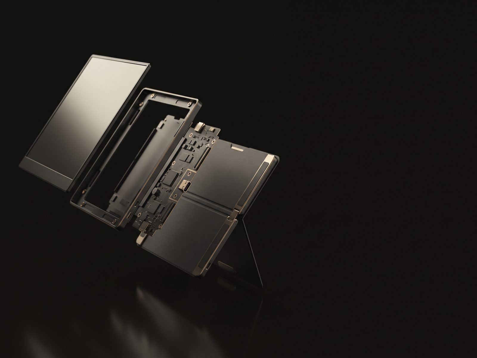 Portable monitors, exploded design render