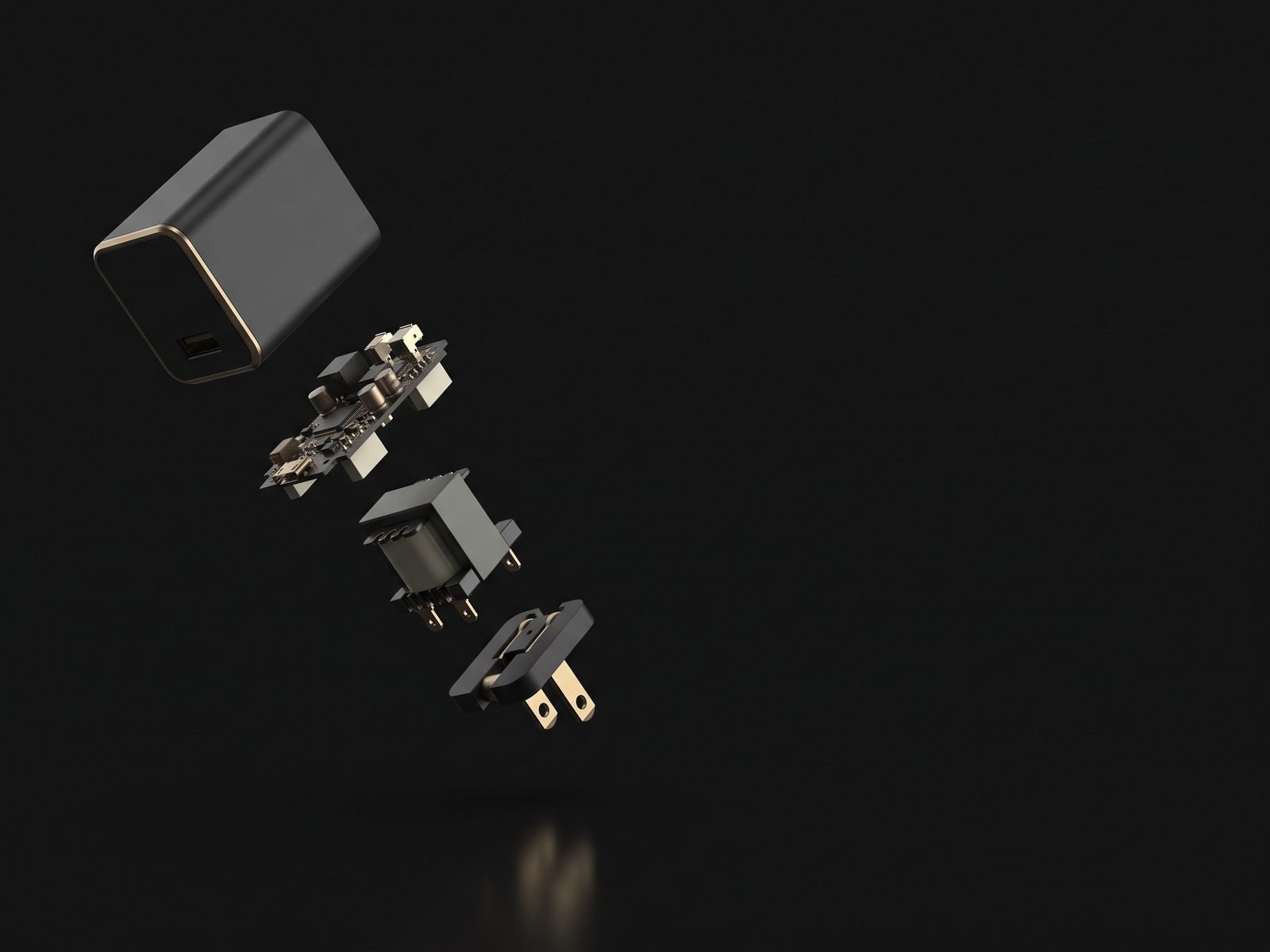Power and charging, exploded design render